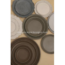 Solid Color Decoration Tray Round Wood Serving Tray